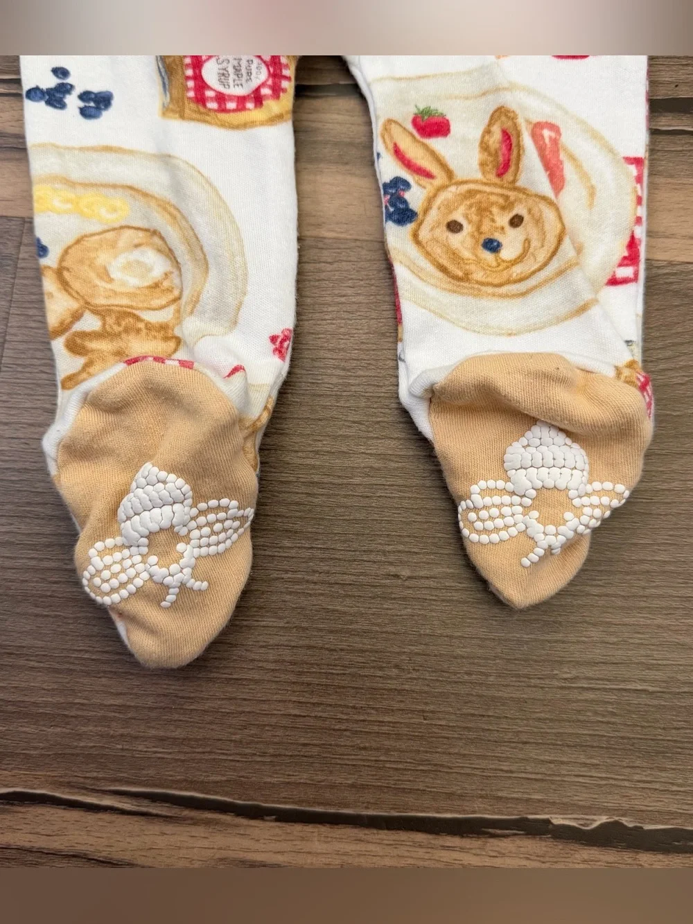 Burt's Bee Baby Pancake Breakfast Zip Front Footie PJs Size Newborn